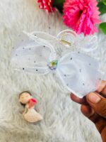 Bow Shaped White Stone Clutches-1Pc